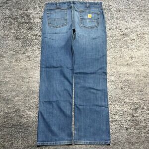 Carhartt Relaxed Fit Jeans Mens 36x32 Blue Distressed Workwear Utility Denim
